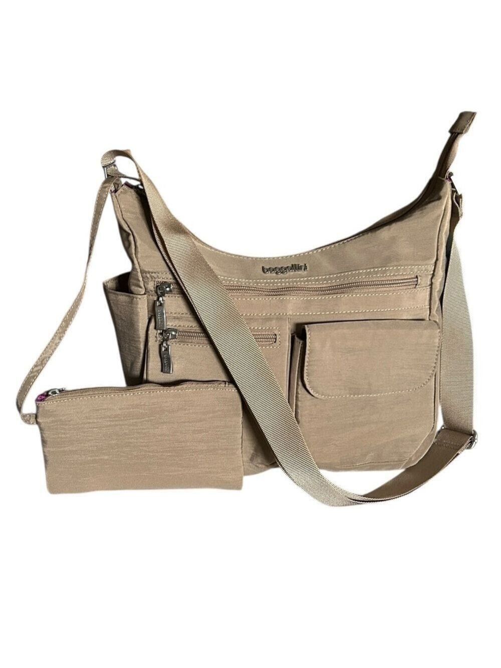 Baggallini Everywhere Bag Crossbody Shoulder Bag with RFID Wristlet Beach Tan - Picture 13 of 13